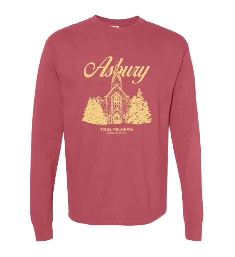 Asbury Classic Silhouette Long Sleeve Tee Crimson