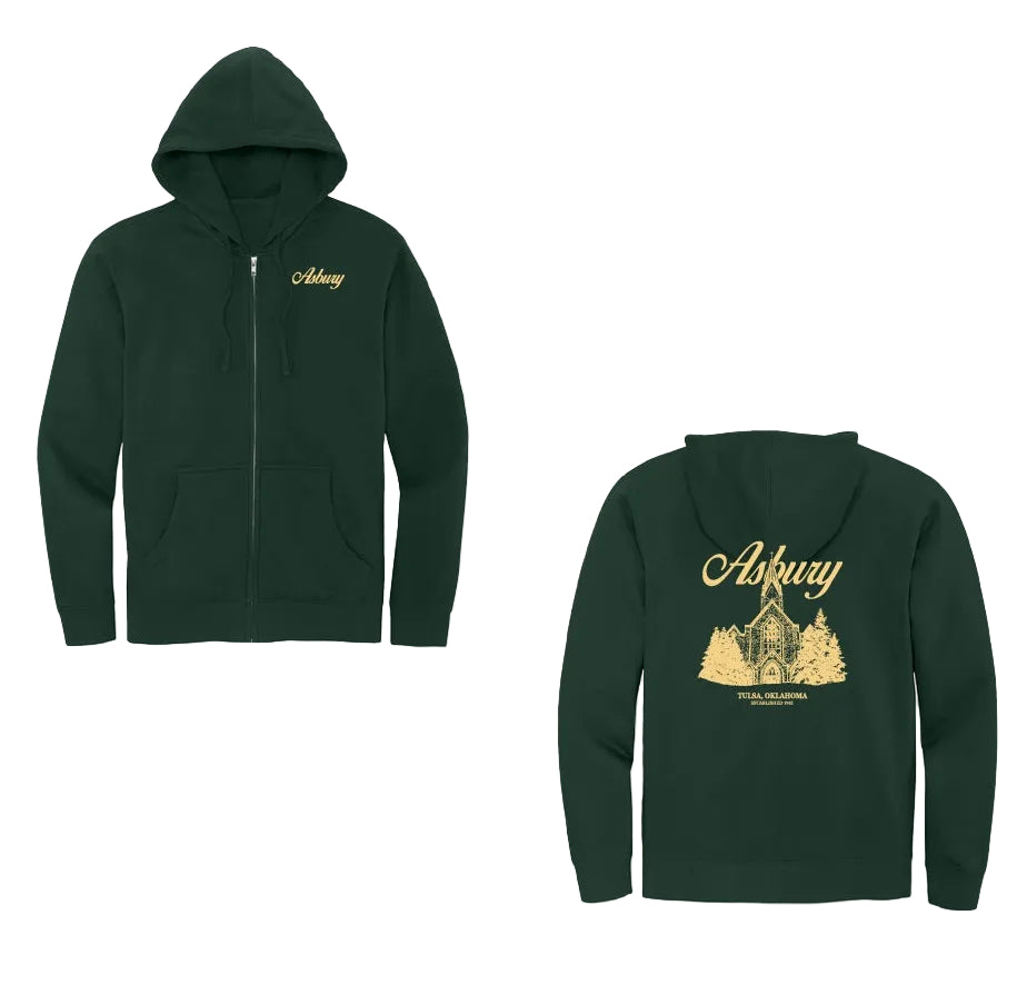 Asbury Holiday Zip Hoodie Forest